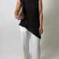Asymmetric knitted top | Dark brown
