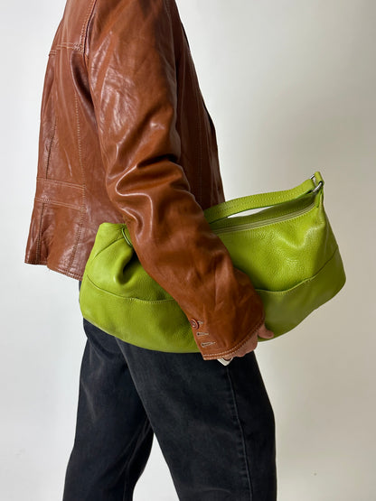 Leather shoulder bag | Apple green
