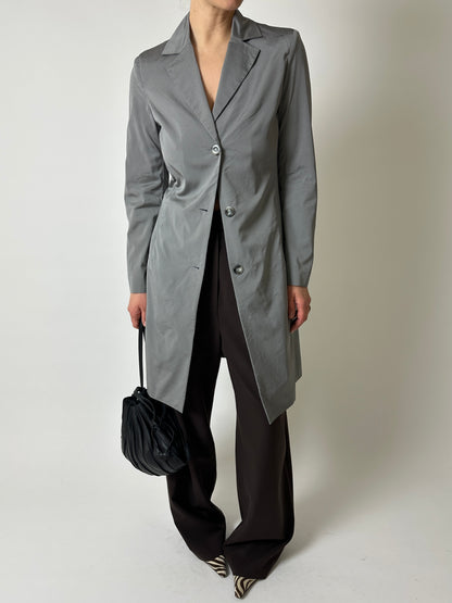 Slim long blazer | Silver grey