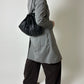 Leather pleaded crossbody bag | Black