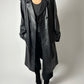 Leather trench coat | Night Blue