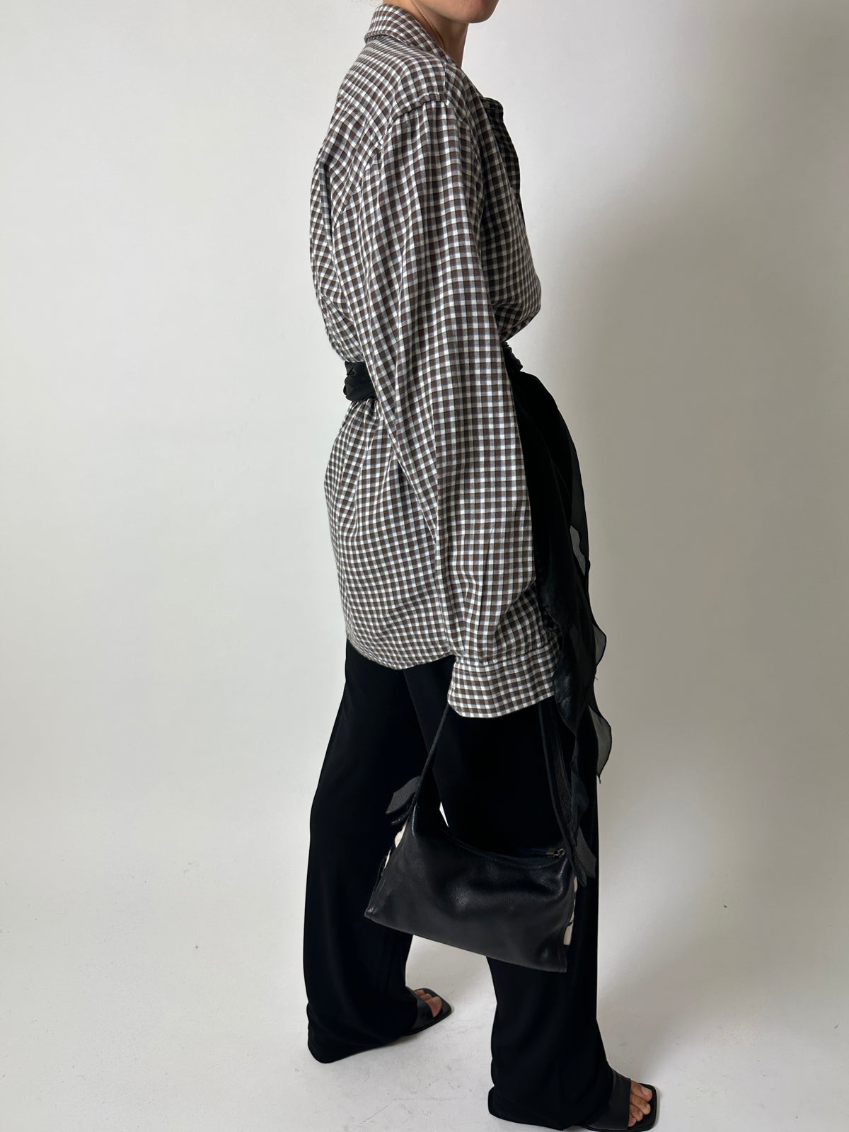 Flanel checked shirt | Brown - Off white