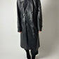 Leather trench coat | Night Blue