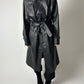 Leather trench coat | Night Blue