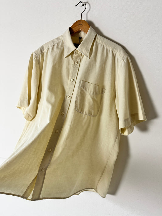 Oversized cotton shirt | Soft yellow