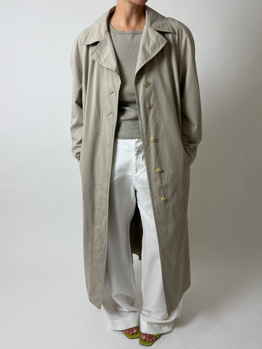 Long Mac coat | Stone grey