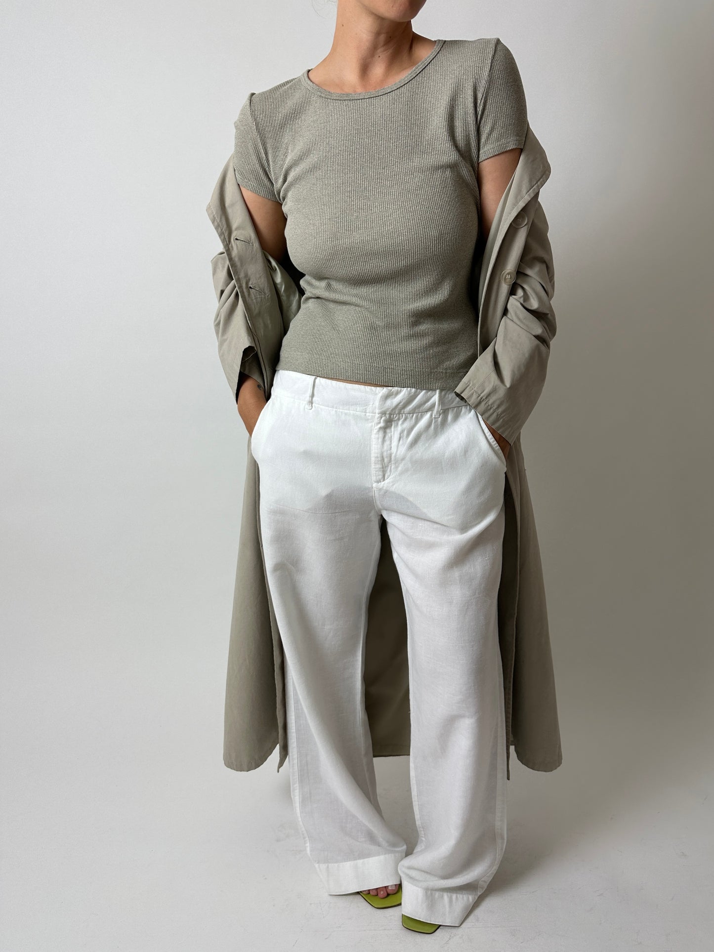 Linen pantalon | White