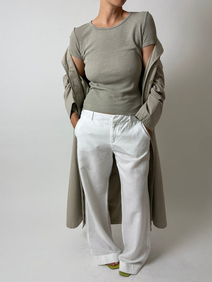 Linen pantalon | White