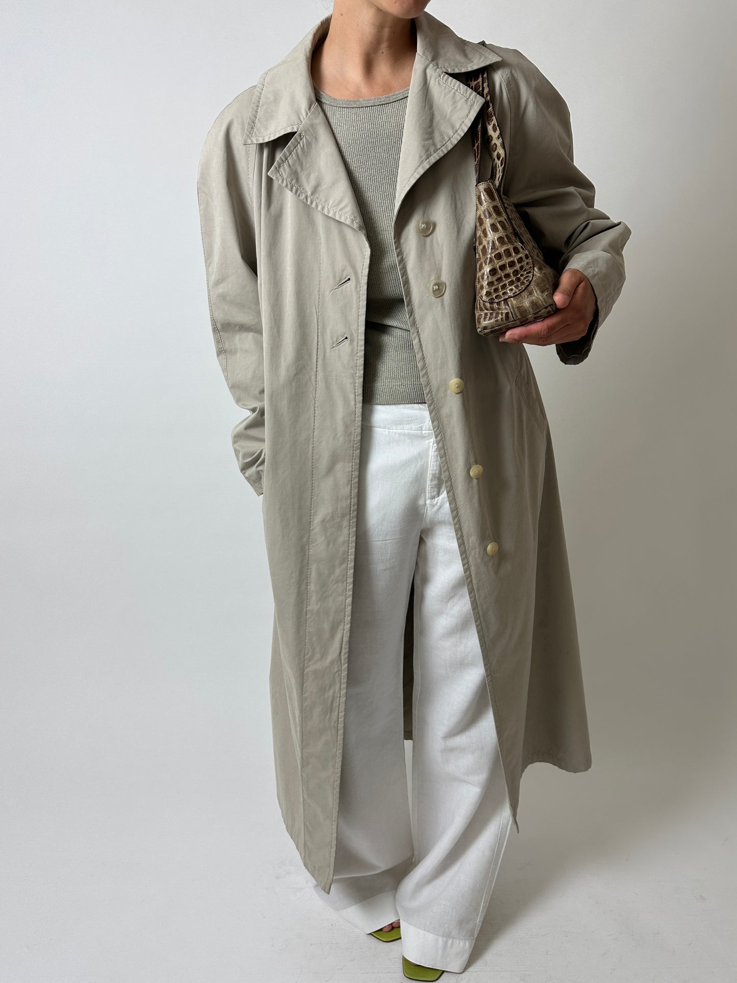 Croc embossed leather bag | Brown