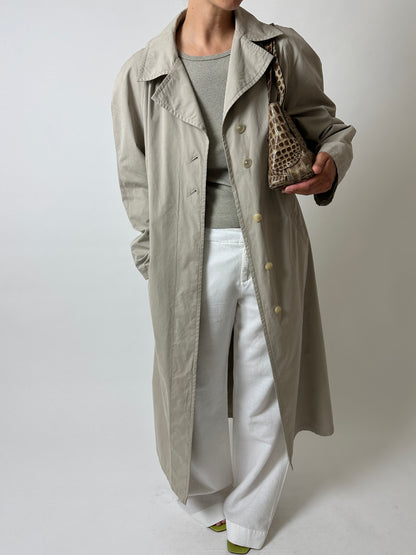 Long Mac coat | Stone grey