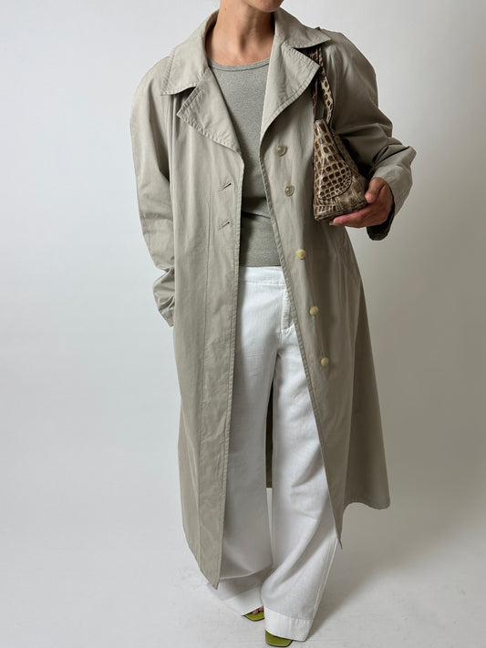 Long Mac coat | Stone grey