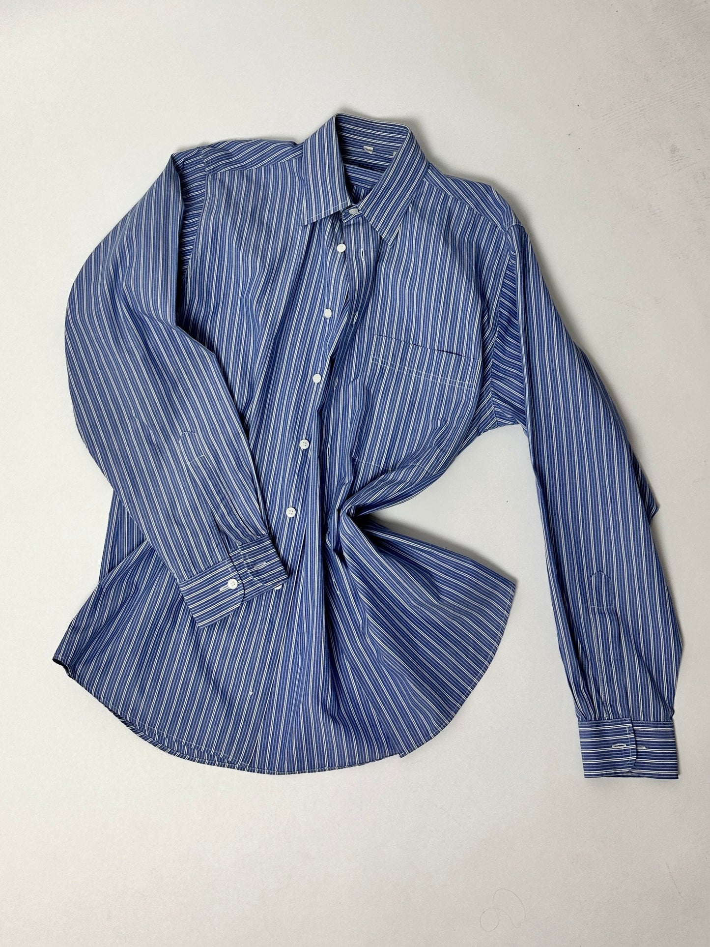 Oversized striped shirt | Blue / White