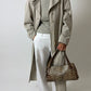 Croc embossed leather bag | Brown