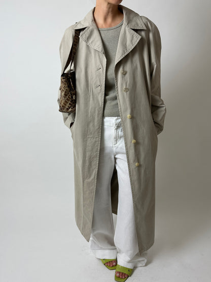 Long Mac coat | Stone grey