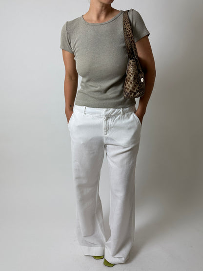 Linen pantalon | White