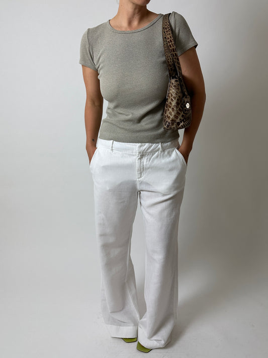 Linen pantalon | White