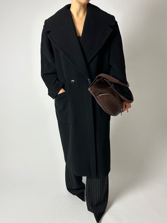 Long wool coat | Black