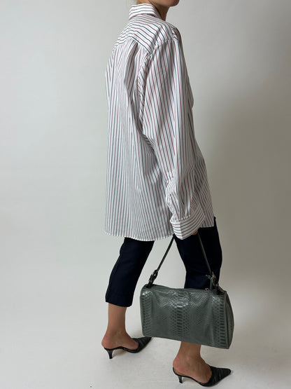 Oversized striped shirt | White / Red / Blue