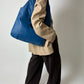 Leather shoulder bag | Blue / Black