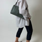 Snake embossed leather bag | Slade grey