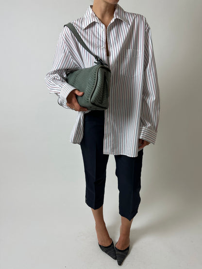 Oversized striped shirt | White / Red / Blue