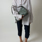 Snake embossed leather bag | Slade grey
