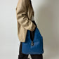 Leather shoulder bag | Blue / Black