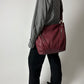 Leather shoulder bag | Burgundy