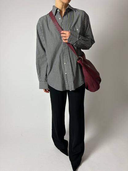 Leather shoulder bag | Burgundy