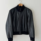 Leather bomber jacket | Black