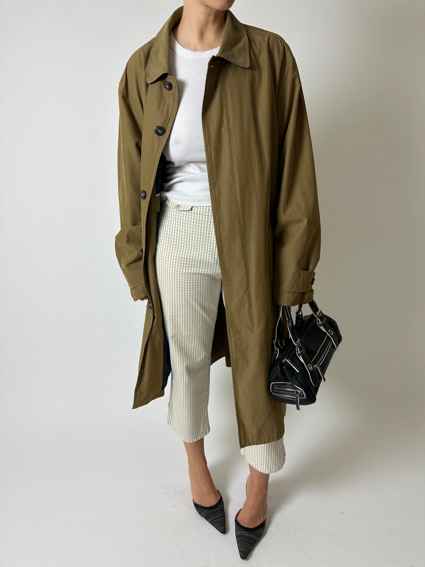 Checked capri trousers | Beige / Off white
