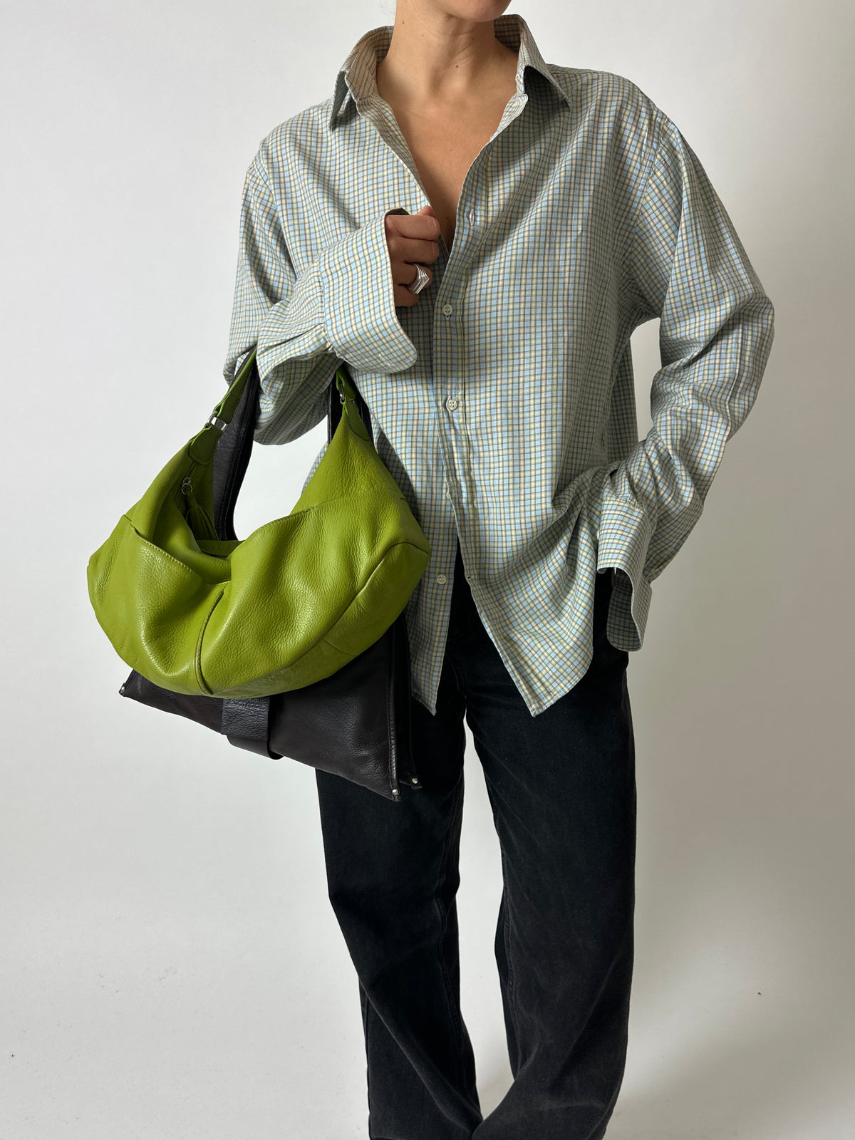Checked cotton shirt | Butter / Blue