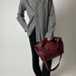 Leather shoulder bag | Burgundy