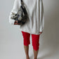 Capri stretch trousers | Red