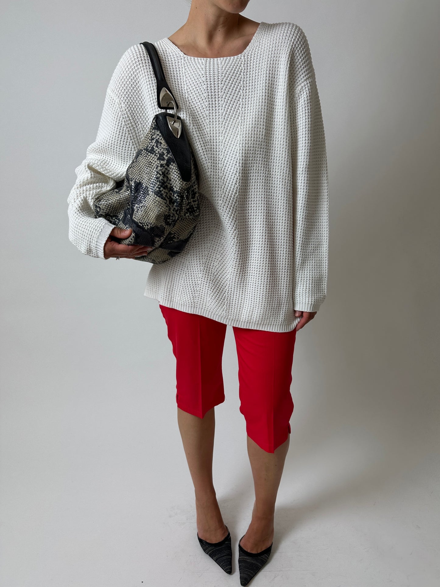 Capri stretch trousers | Red