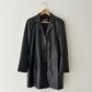Long leather coat | Dark brown