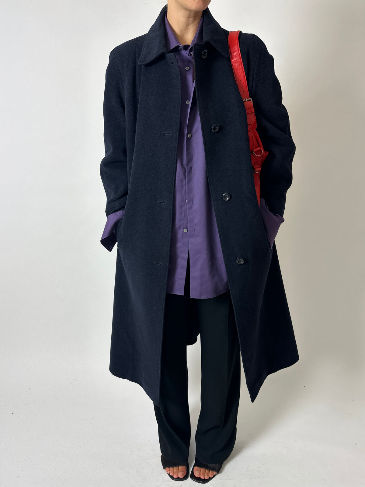 Long wool coat | Dark Blue