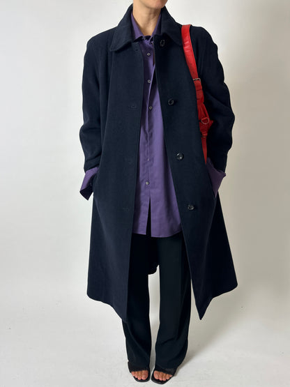 Long wool coat | Dark Blue