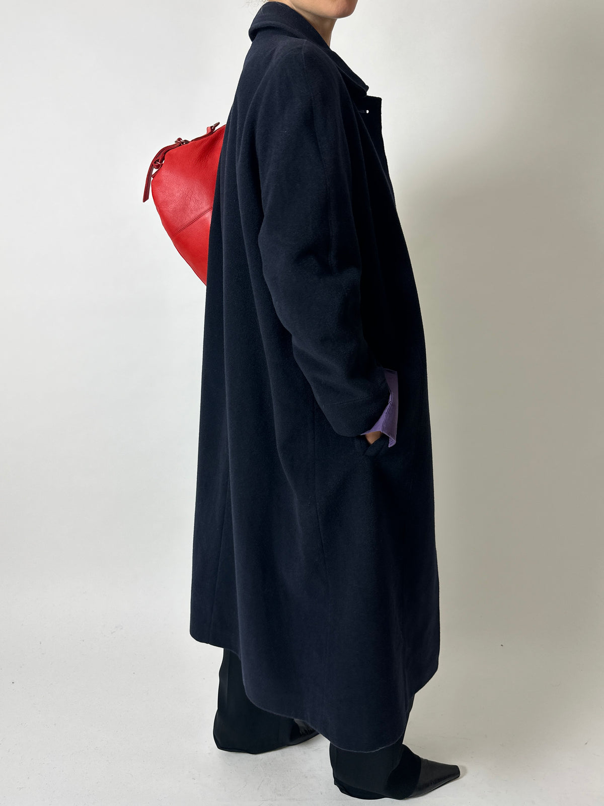 Long wool coat | Dark Blue