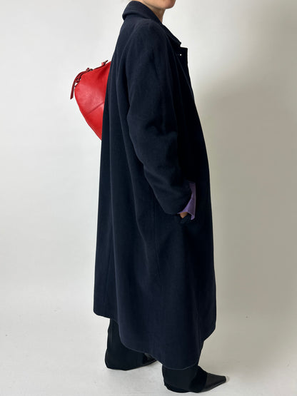 Long wool coat | Dark Blue