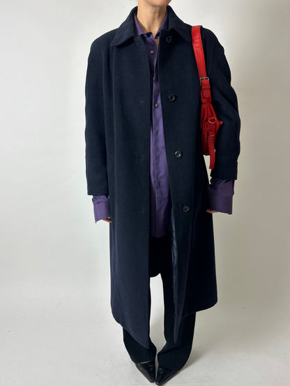 Long wool coat | Dark Blue