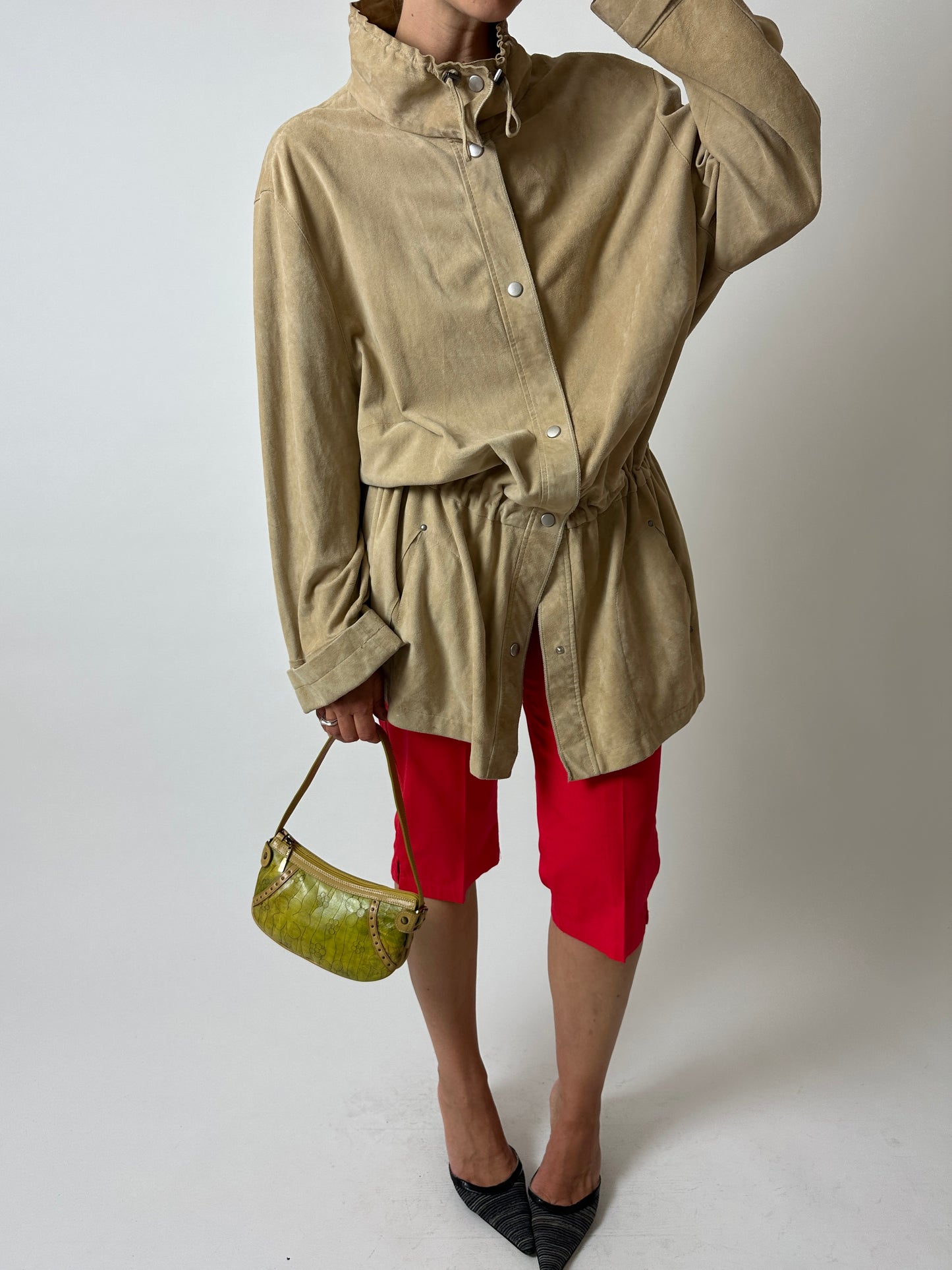 Leather mini shoulder bag | Honey Lime