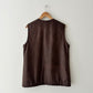 Leather vest | Dark brown