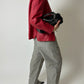 Leather fitted jacket | Red