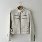 Leather zip jacket | White