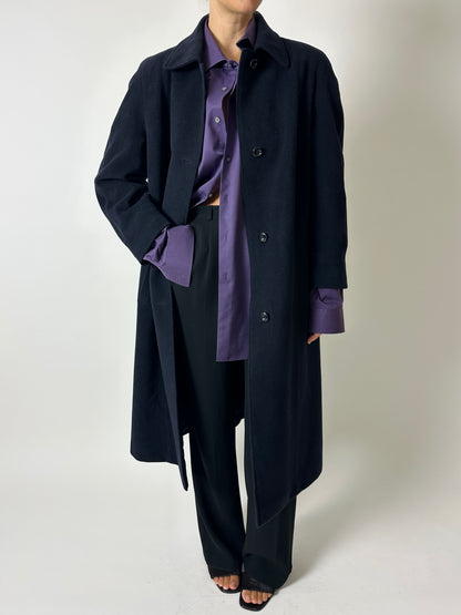 Long wool coat | Dark Blue