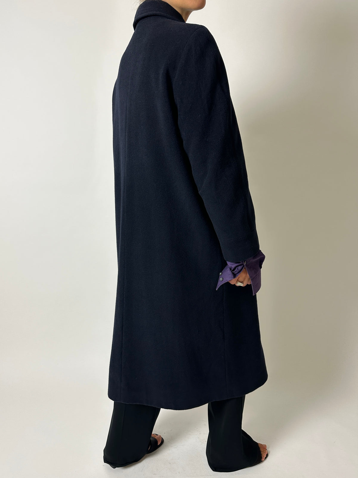 Long wool coat | Dark Blue