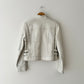 Leather zip jacket | White