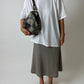 Linen midi skirt | Cloud Grey