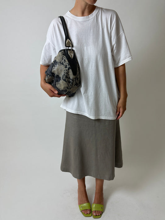 Linen midi skirt | Cloud Grey